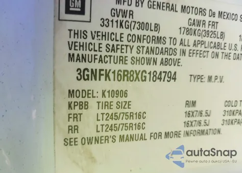 1999 Chevrolet Suburban 1500 Lt из США, поврежденный, VIN 3GNFK16R8XG184794